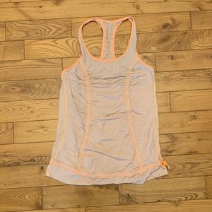 Lulu Lemon orange stripe racer back tank